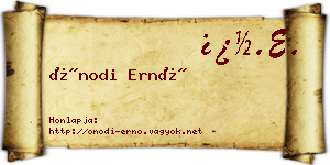 Ónodi Ernő névjegykártya